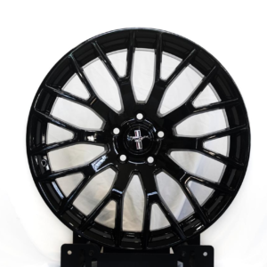 black multi-spoke alloy rim with sleek modern mag wheel design.